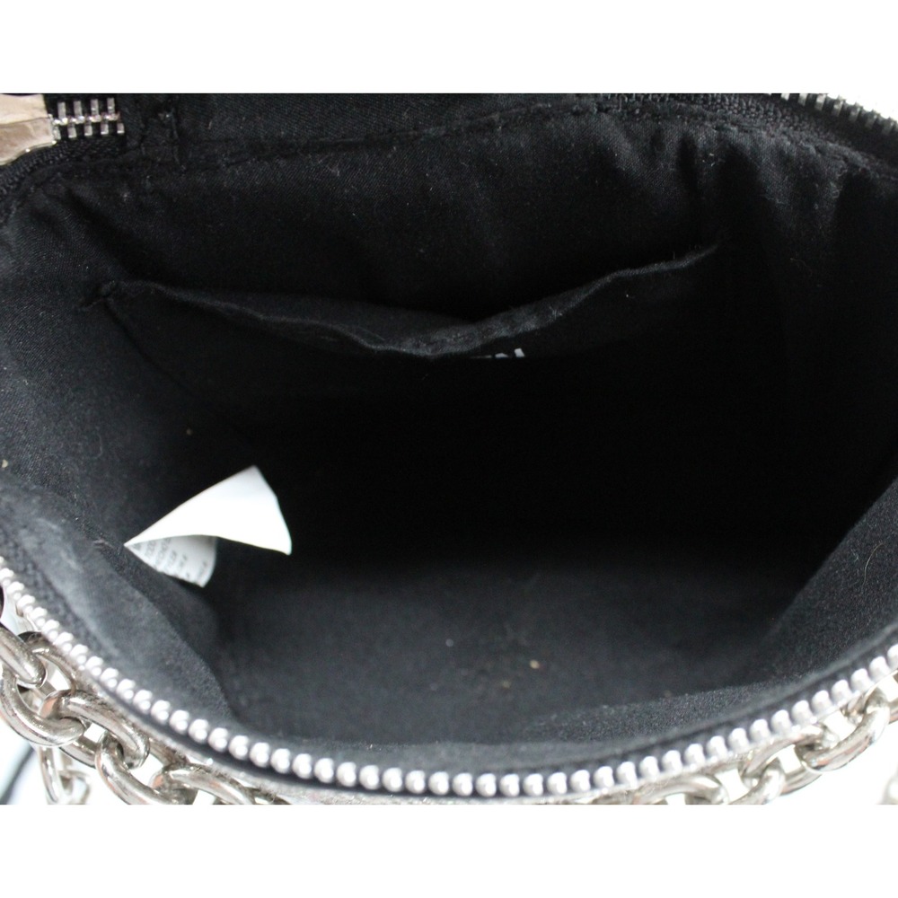 Madden NYC Rhinestone Bucket Bag Black Silver Chain Crossbody Handbag - Picture 7 of 11